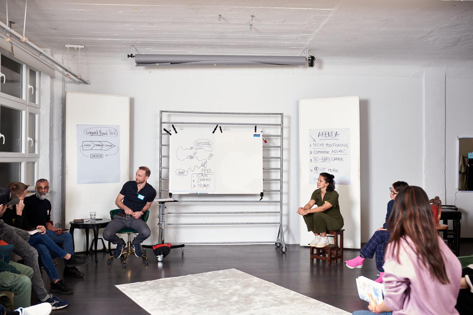 Group Sessions in the studio offer space for up to 30 people