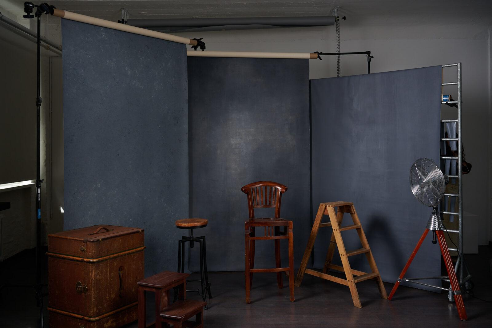 handbemalte Leinwände, Setbau, 3 backdrops